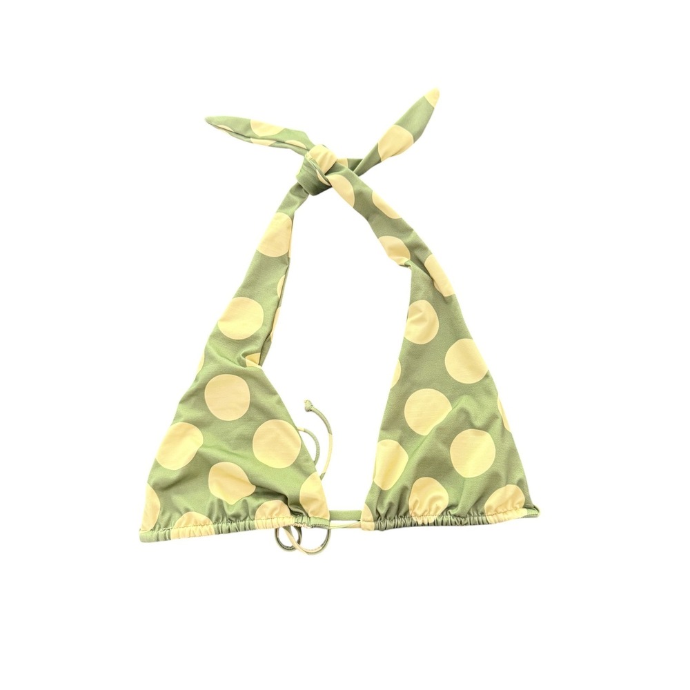 Inamorata Melba Top Large Dot Green Halter Triangle Bikini Top XL Rare HTF